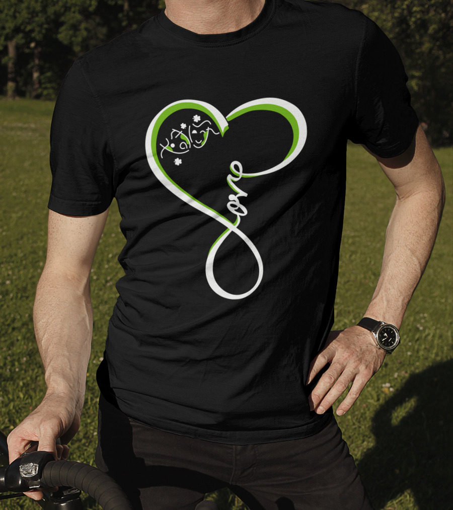 Irish Shamrock Heart Love T-Shirt