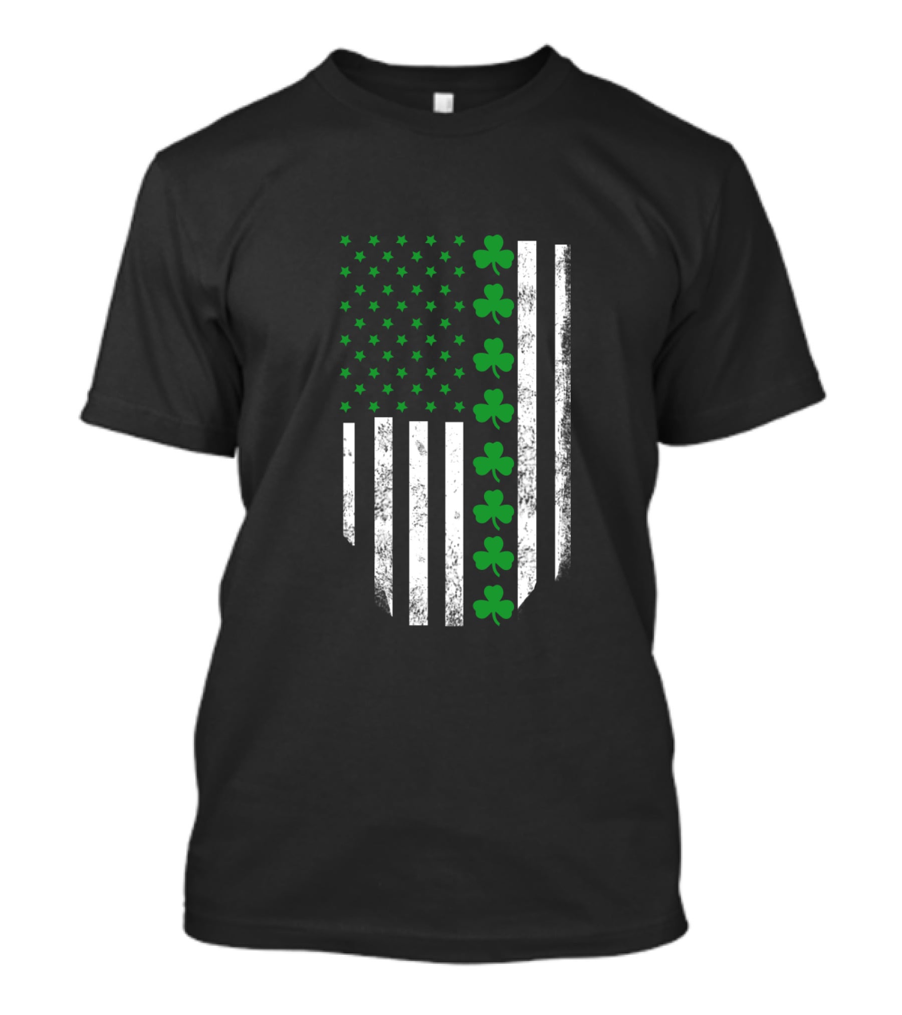 St Patrick's Day Shamrock American Flag T-Shirt