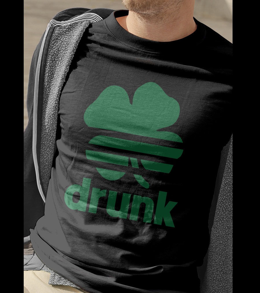 St Patricks Day Drunk Clover Stripe T-Shirt