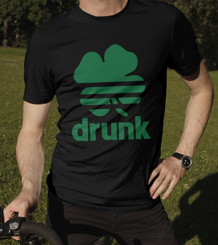 St Patricks Day Drunk Clover Stripe T-Shirt