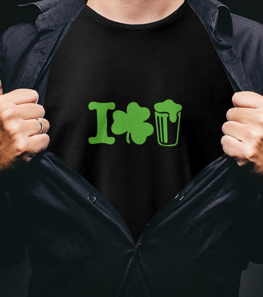 St. Patrick's Day Shamrock Heart Beer T-Shirt