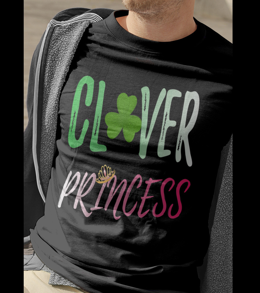 Clover Princess With Shamrock Tiara For Irish T-Shirt
