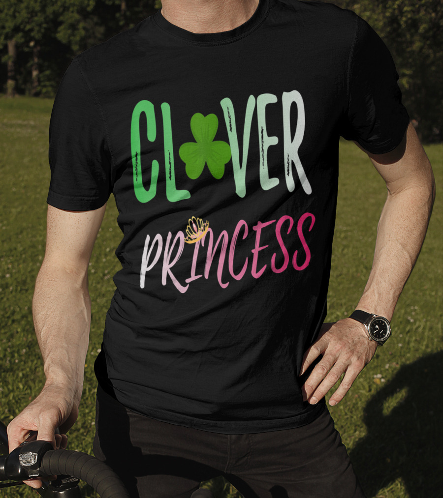 Clover Princess With Shamrock Tiara For Irish T-Shirt