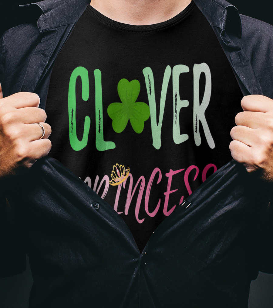 Clover Princess With Shamrock Tiara For Irish T-Shirt