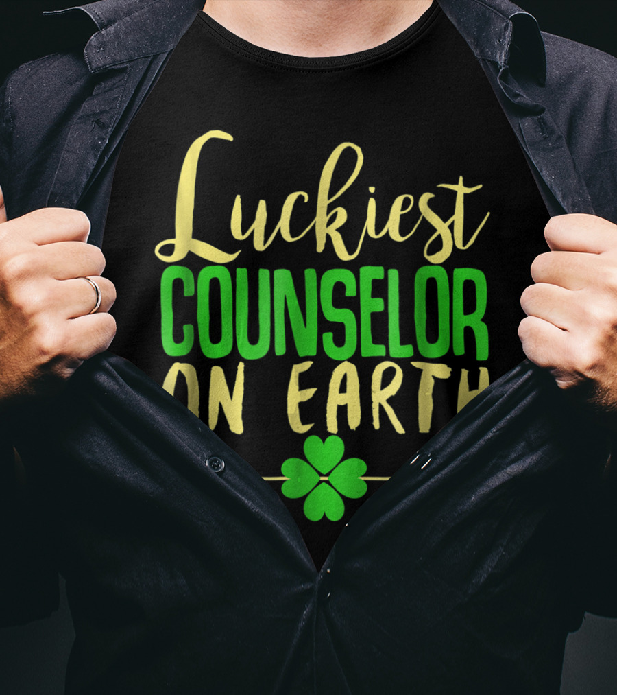 Luckiest Counselor On Earth Lucky School Shamrock Arrow T-Shirt