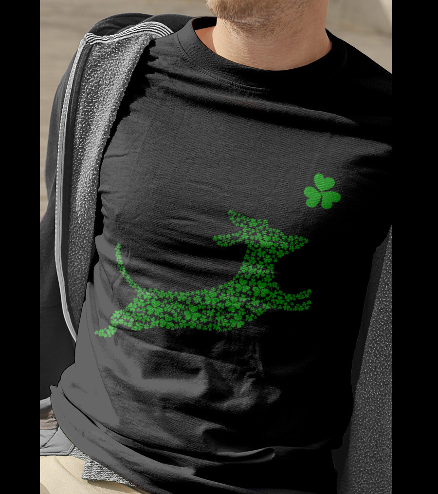 Cute Dachshund Dog Made Of Shamrocks For St. Patrick's Day T-Shirt