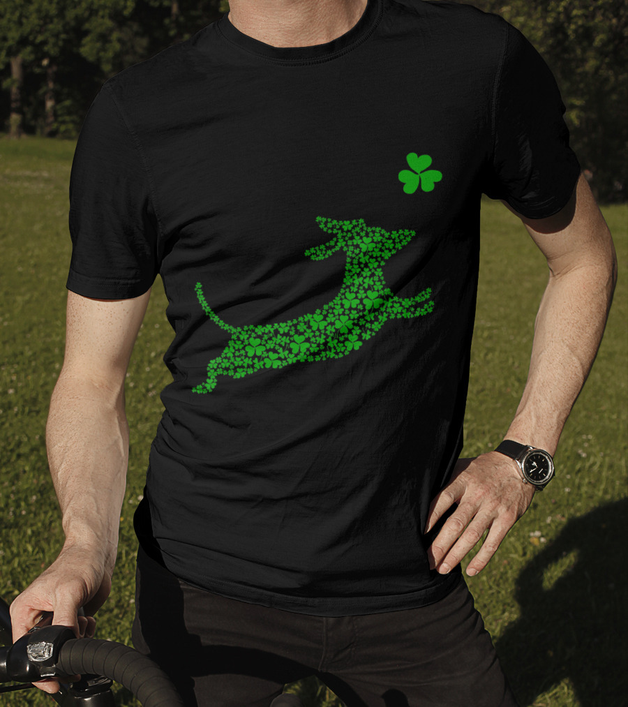 Cute Dachshund Dog Made Of Shamrocks For St. Patrick's Day T-Shirt