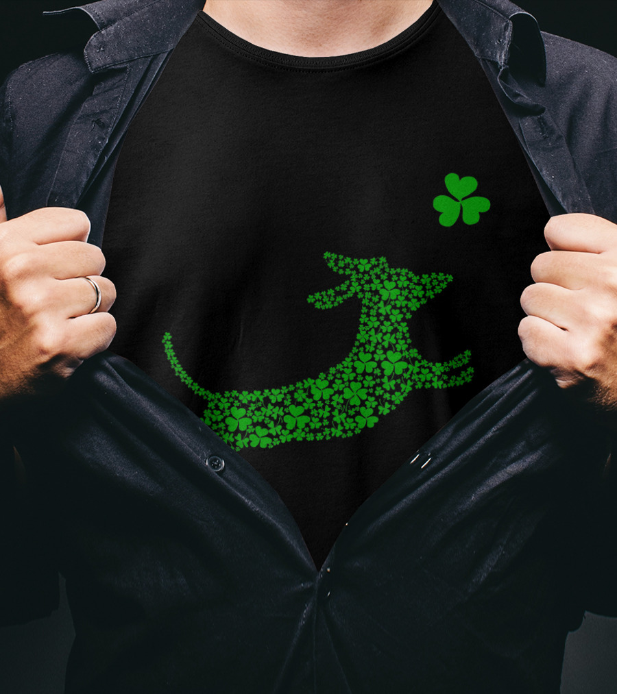 Cute Dachshund Dog Made Of Shamrocks For St. Patrick's Day T-Shirt