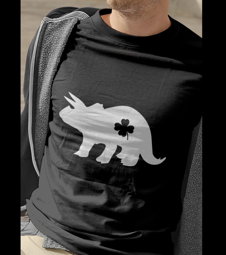 Dino Dinosaur Shamrock Clover St. Patrick's Day T-Shirt