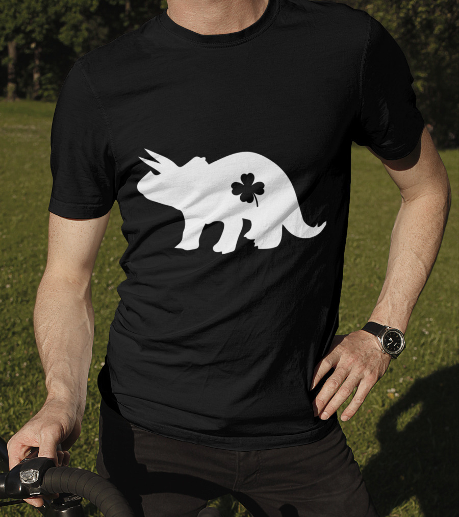Dino Dinosaur Shamrock Clover St. Patrick's Day T-Shirt