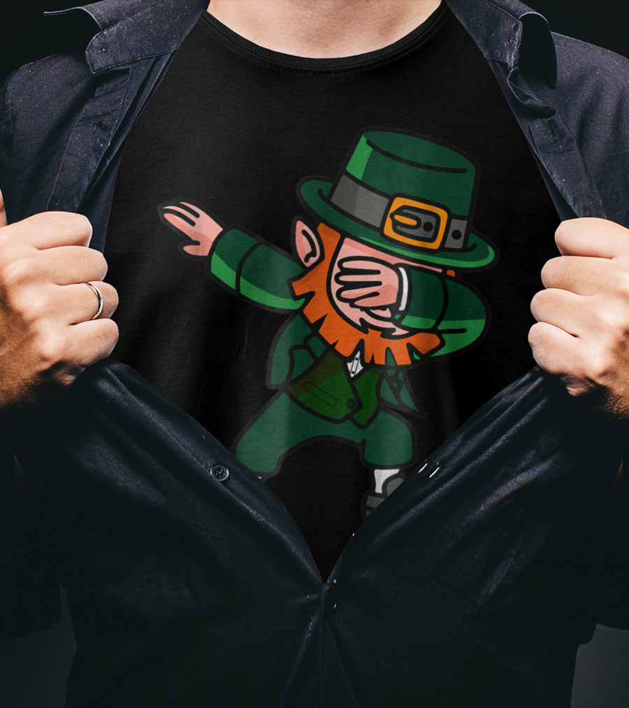 Dabbing Leprechaun Irish Dance Move Green Hat T-Shirt