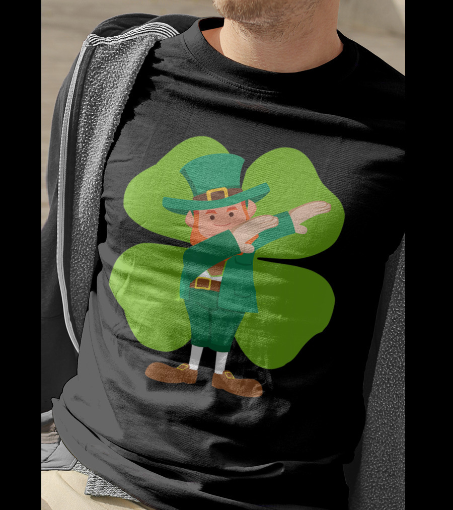 Dabbing Leprechaun Lucky Clover Dance T-Shirt