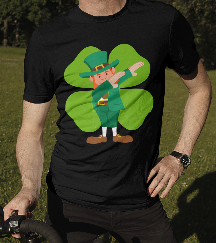 Dabbing Leprechaun Lucky Clover Dance T-Shirt