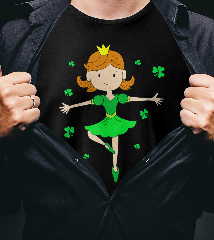 Dancing Princess St. Patricks Ballerina Shamrock Costume T-Shirt