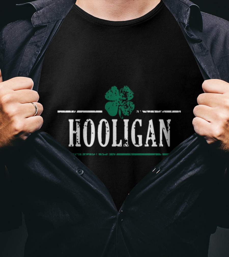 Diva Duds Hooligan St Patrick's Day Shamrock Classic Irish T-Shirt