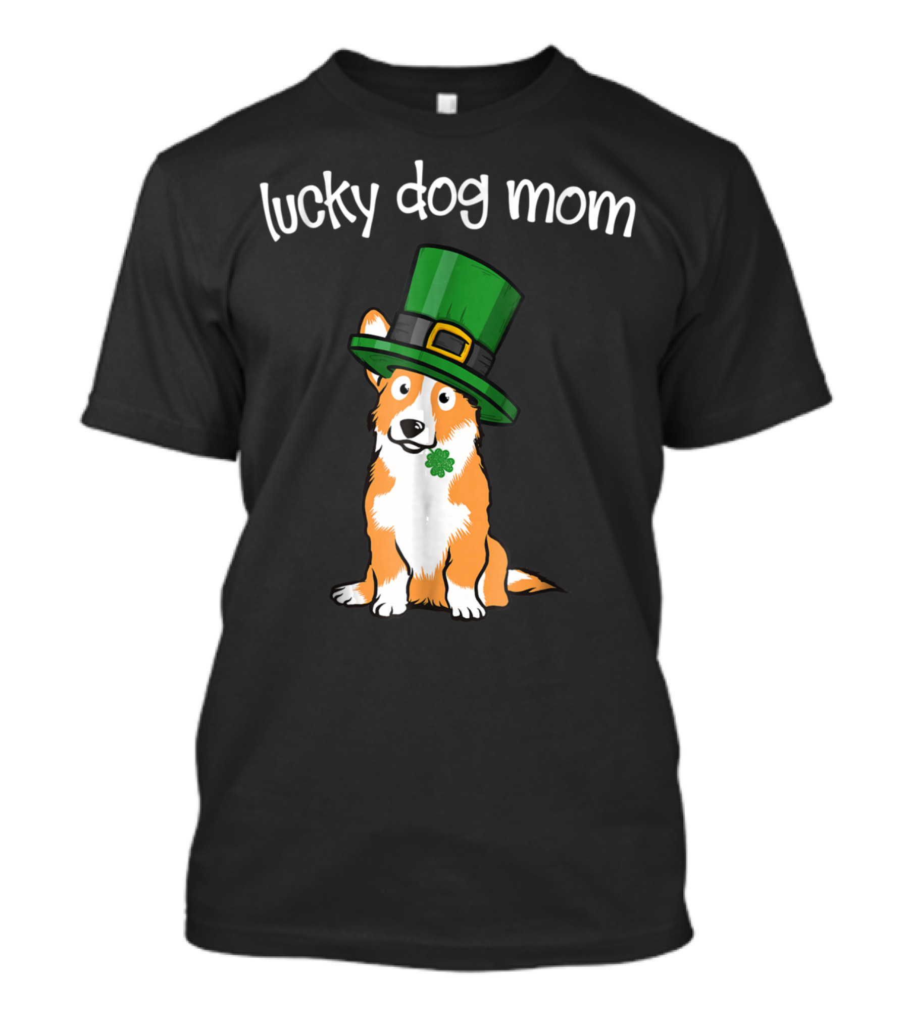 Lucky Dog Mom St Patricks Day Corgi T-Shirt