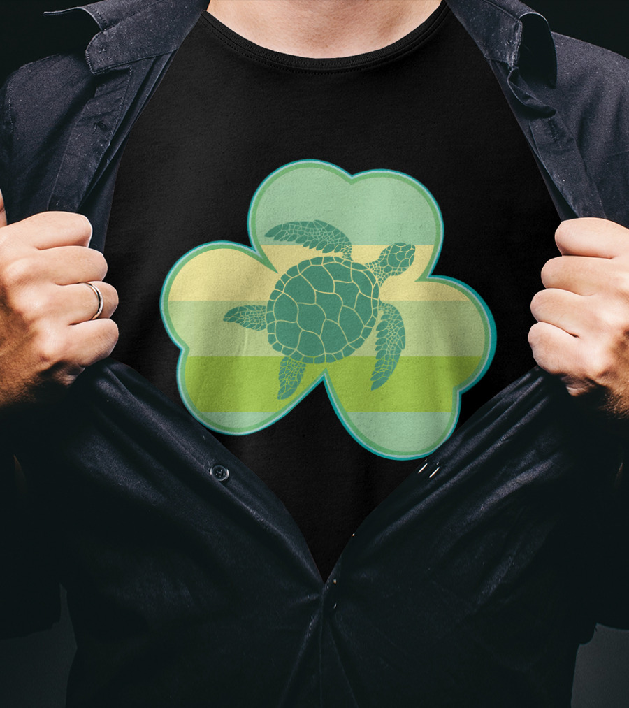 Turtle Lover Shamrocks Clover Love T-Shirt