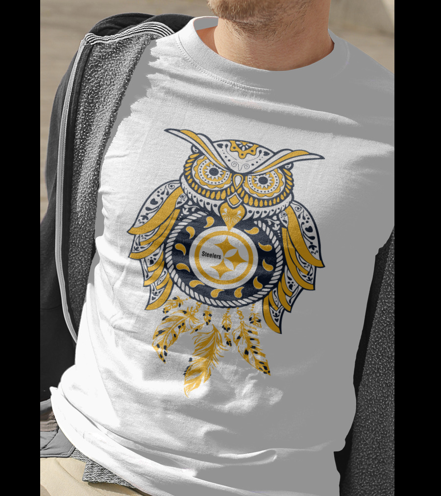 Steelers Owl Dreamcatcher Yellow T-Shirt