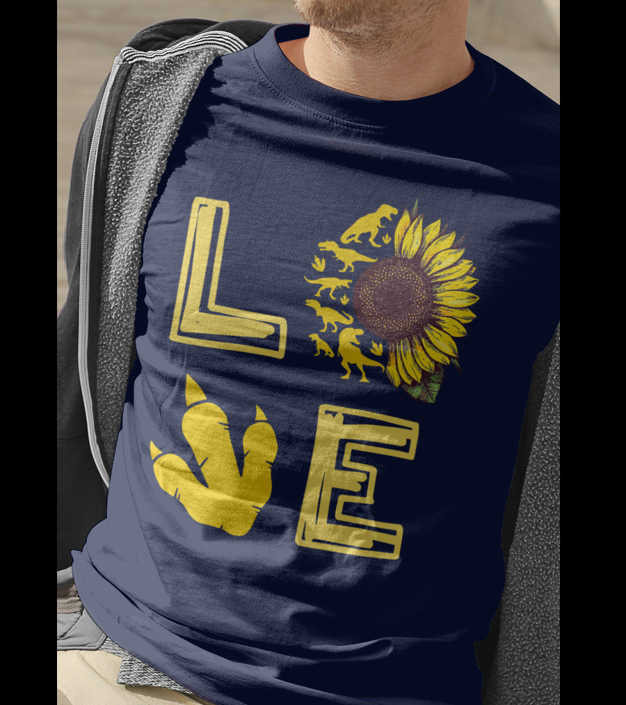 Love Sunflower Dinosaur Claw T-Shirt