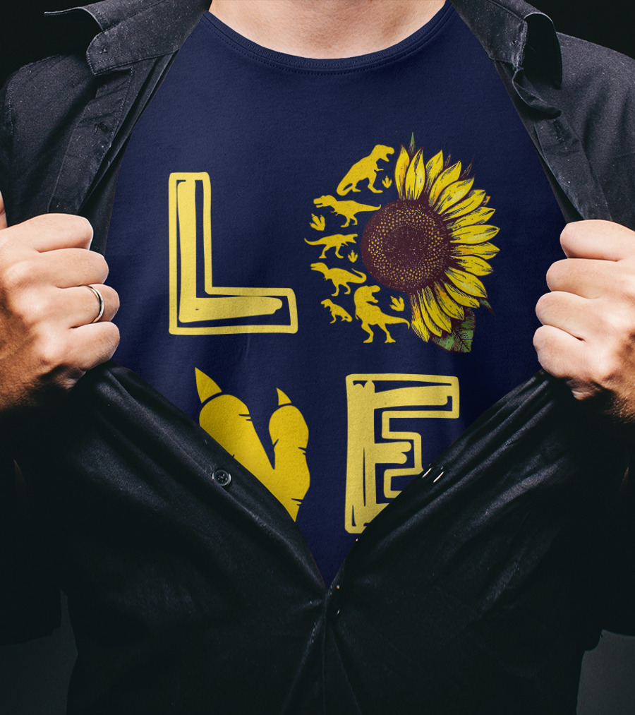 Love Sunflower Dinosaur Claw T-Shirt