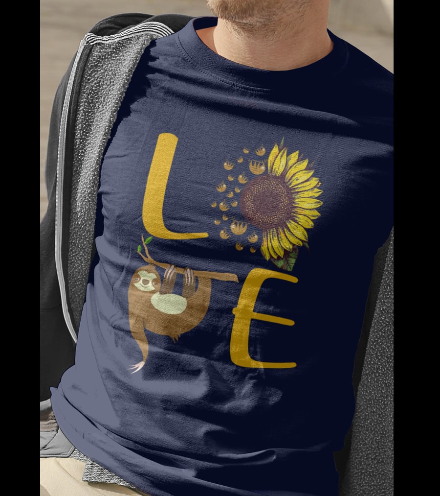 Love Sunflower Sloth Bees T-Shirt