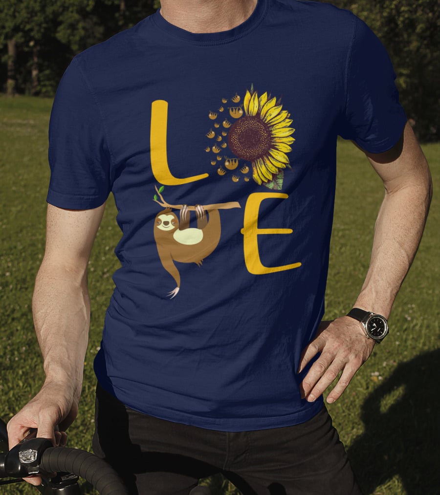 Love Sunflower Sloth Bees T-Shirt