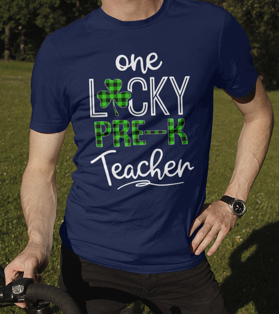 One Lucky Pre K Teacher Clover T-Shirt
