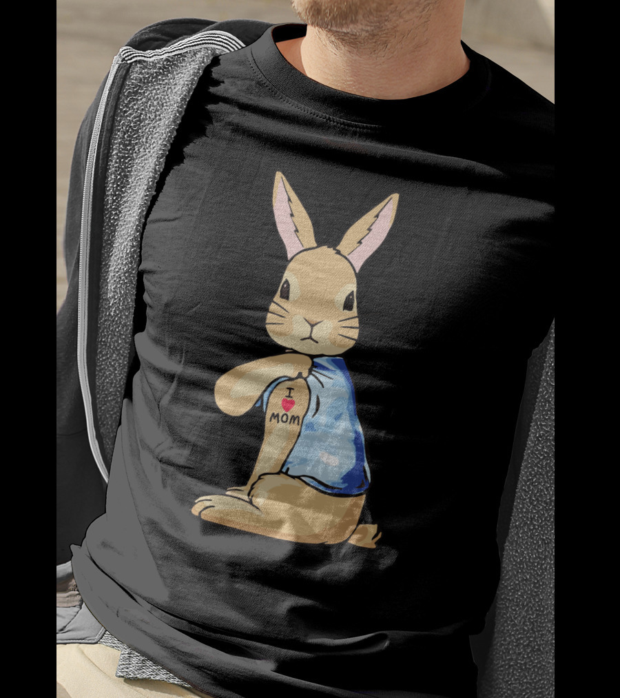 Bunny Rabbit I Love Mom Tattoo T-Shirt
