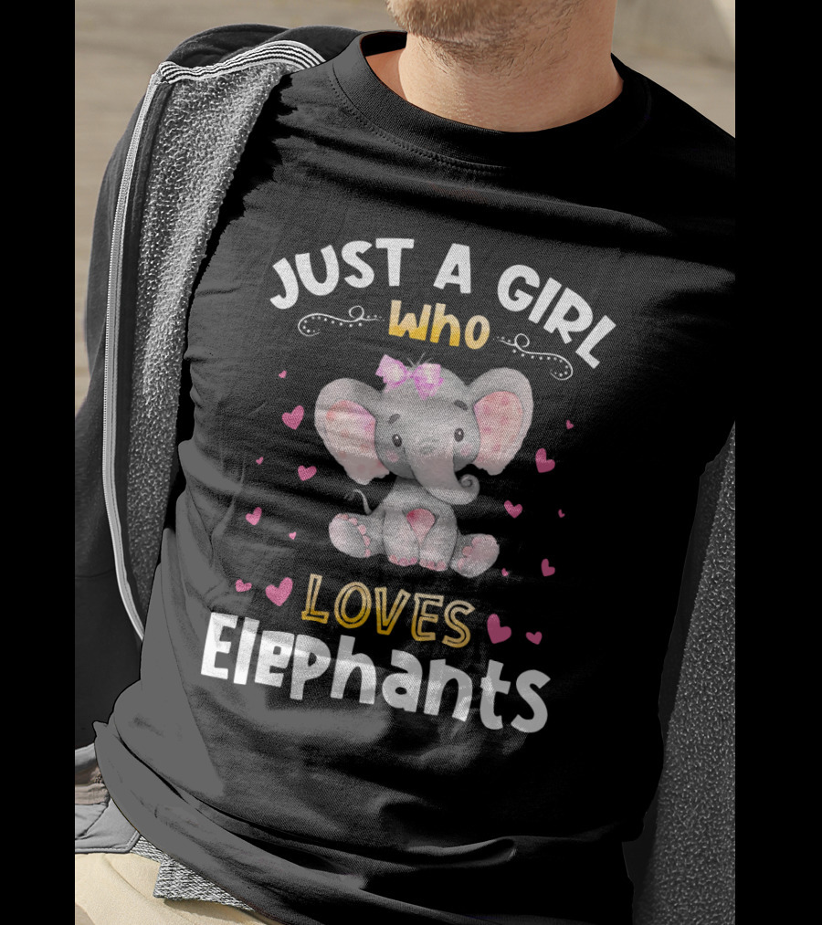 Just A Girl Who Loves Elephants Cute Heart T-Shirt