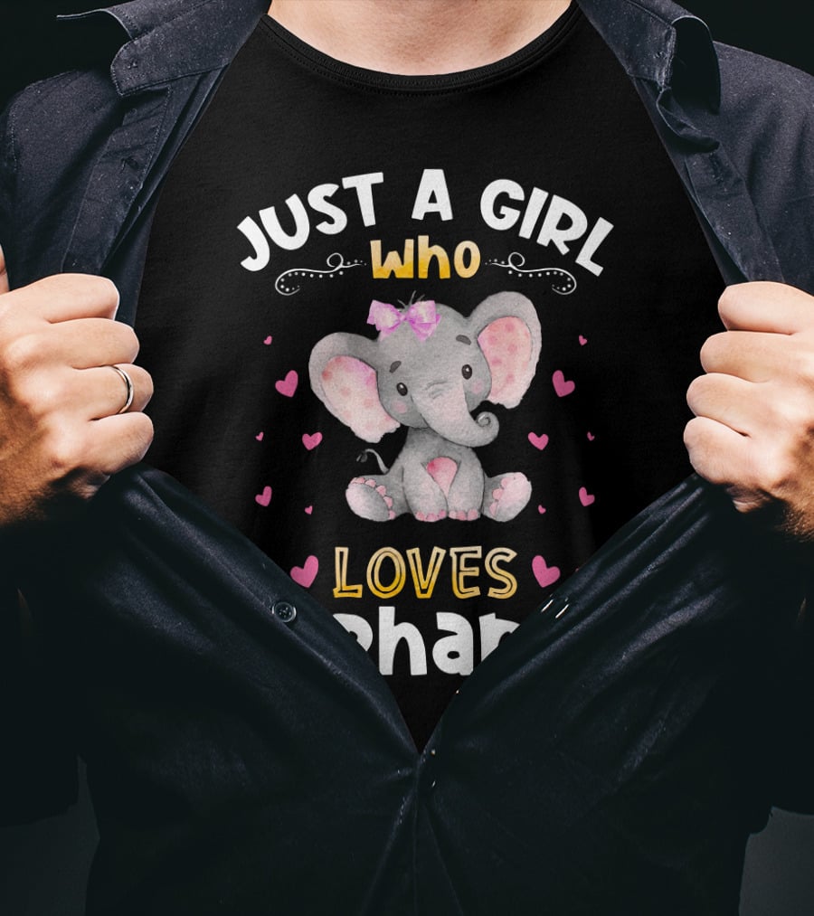 Just A Girl Who Loves Elephants Cute Heart T-Shirt