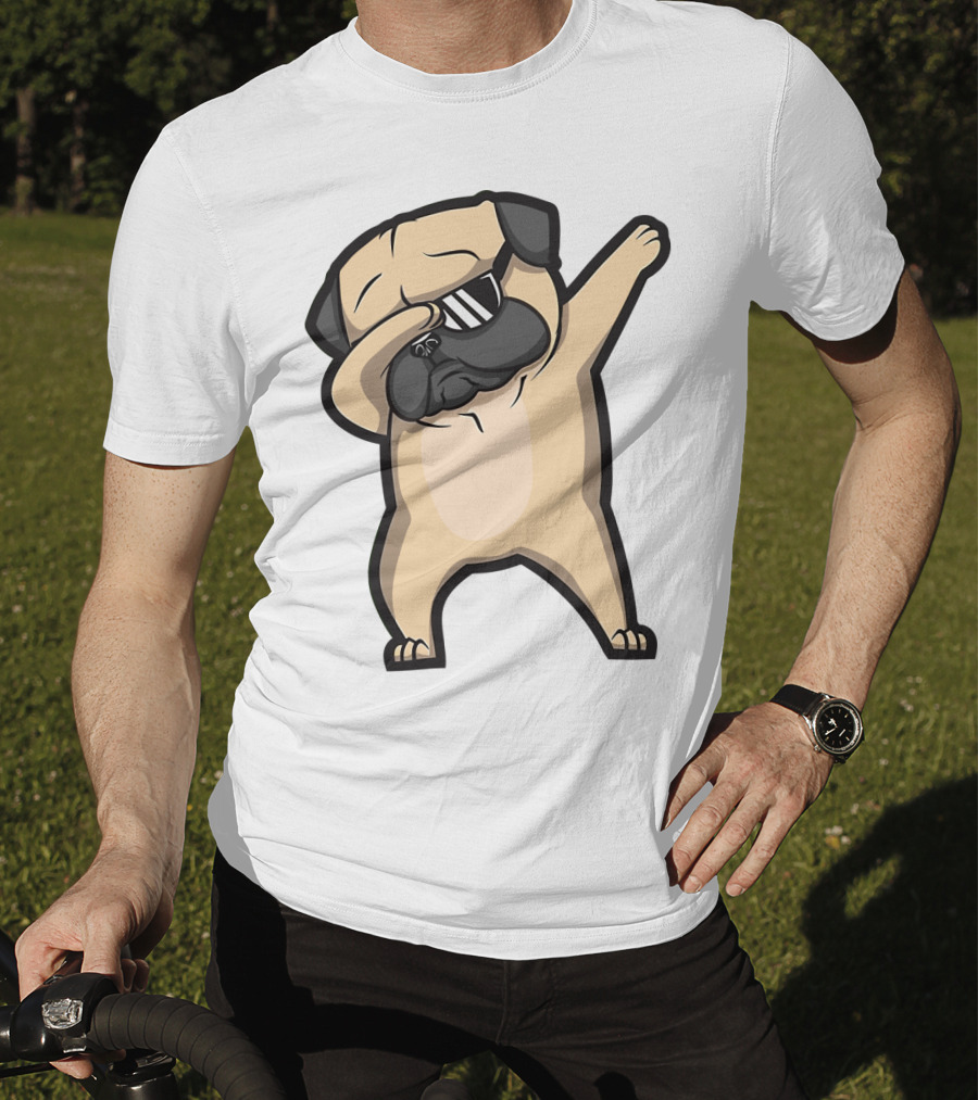 Bull Dog Dabbing Pug With Black Shades T-Shirt