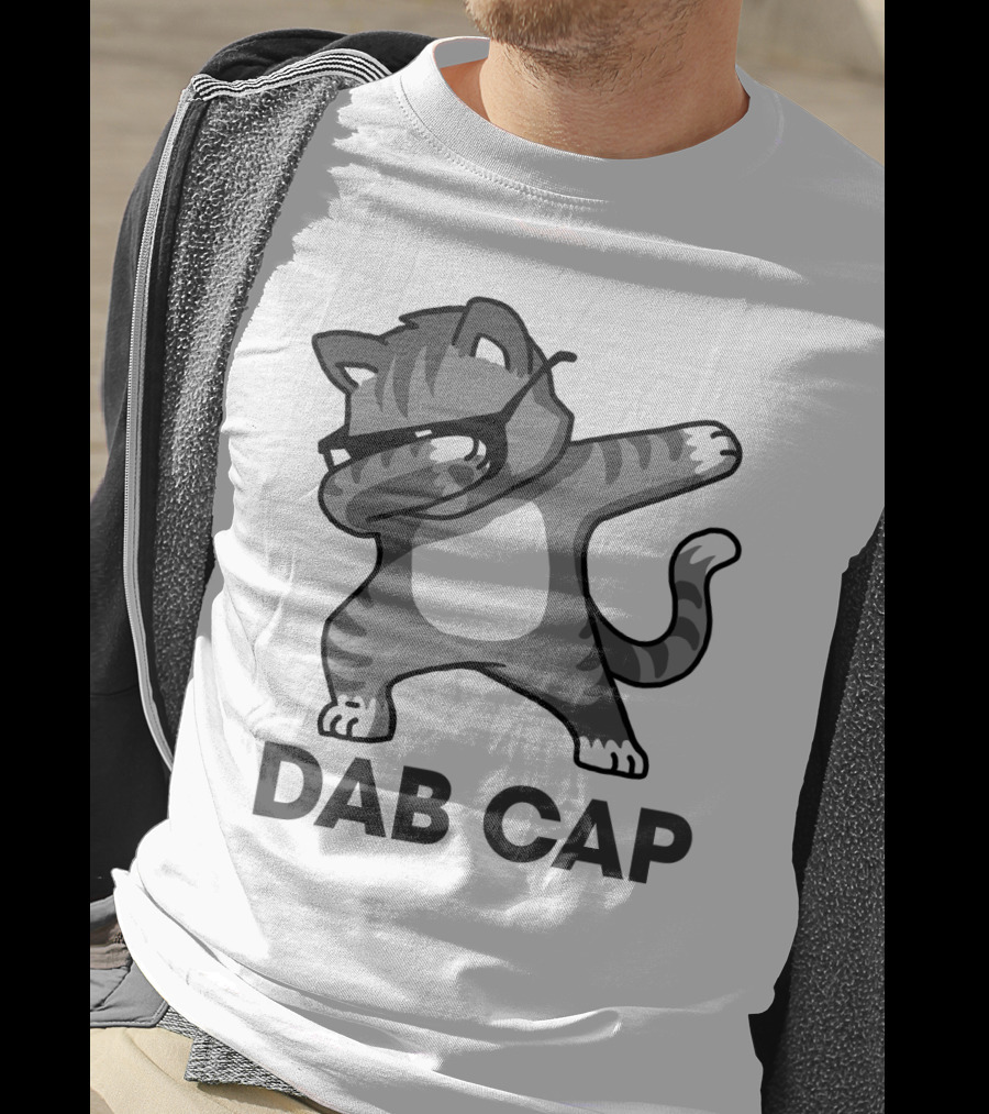 Dab Cap Funny Cat In Sunglasses Dabbing T-Shirt