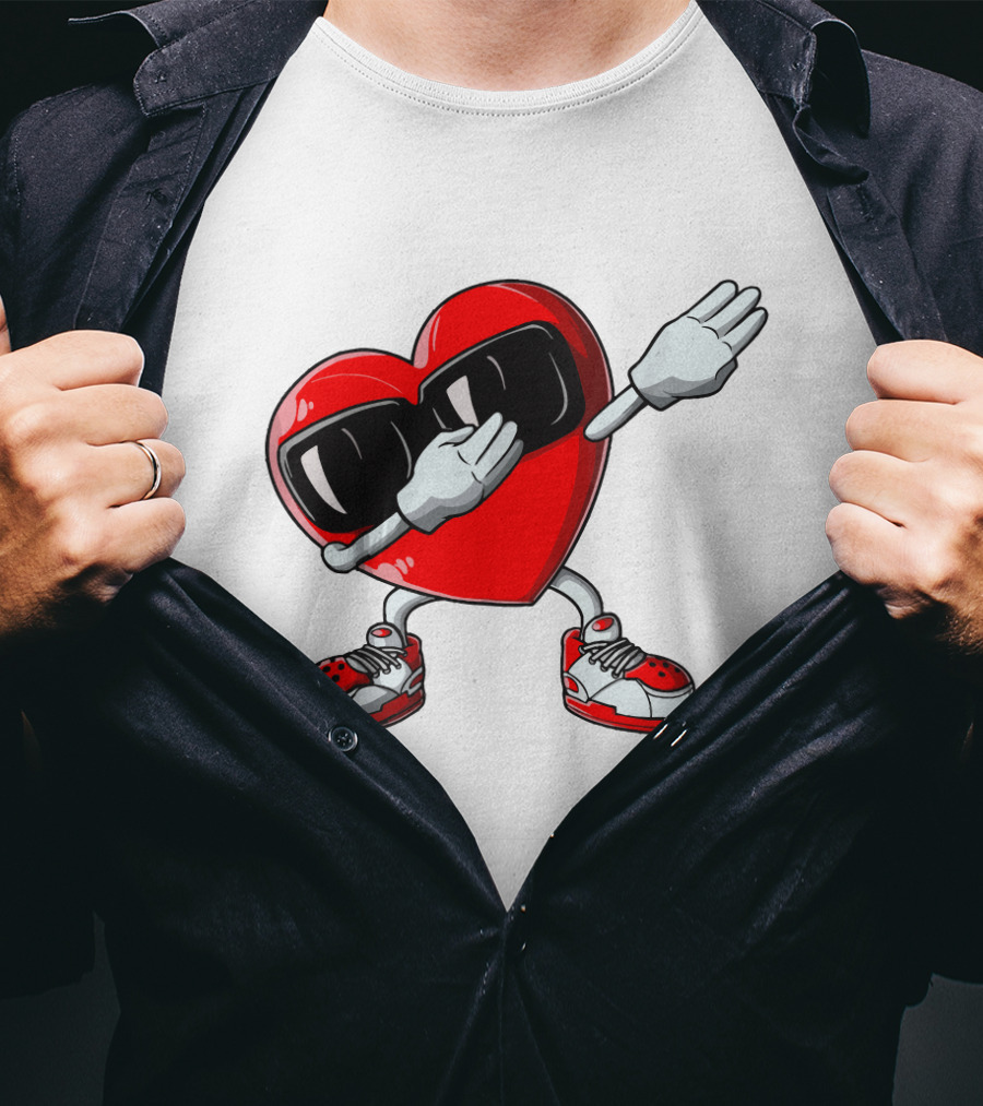 Heart Dabbing With Sunglasses And Sneakers T-Shirt