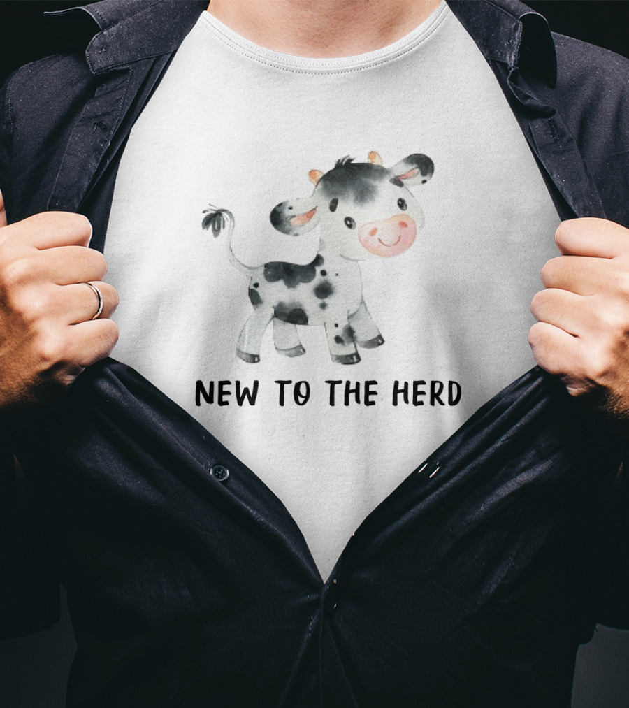 New To The Herd Funny Cow Playful T-Shirt
