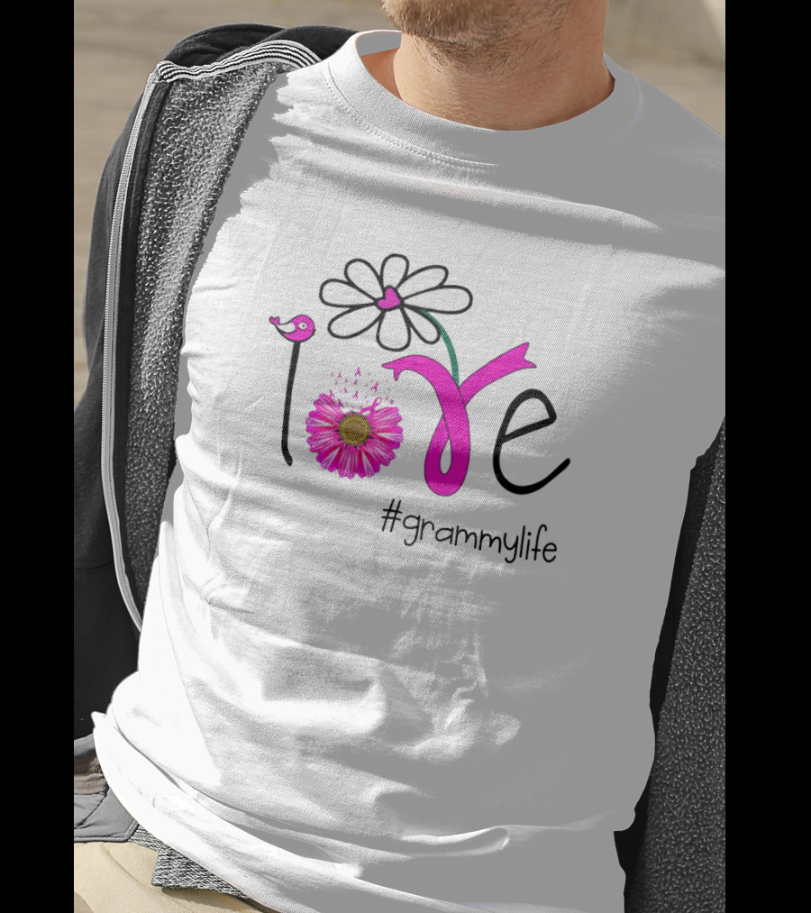 Love #grammylife Floral Bird T-Shirt