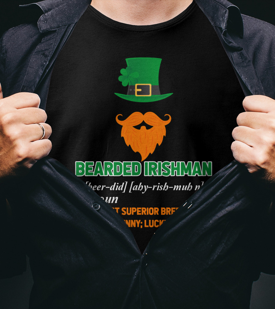 Bearded Irishman Funny Lucky Awesome T-Shirt