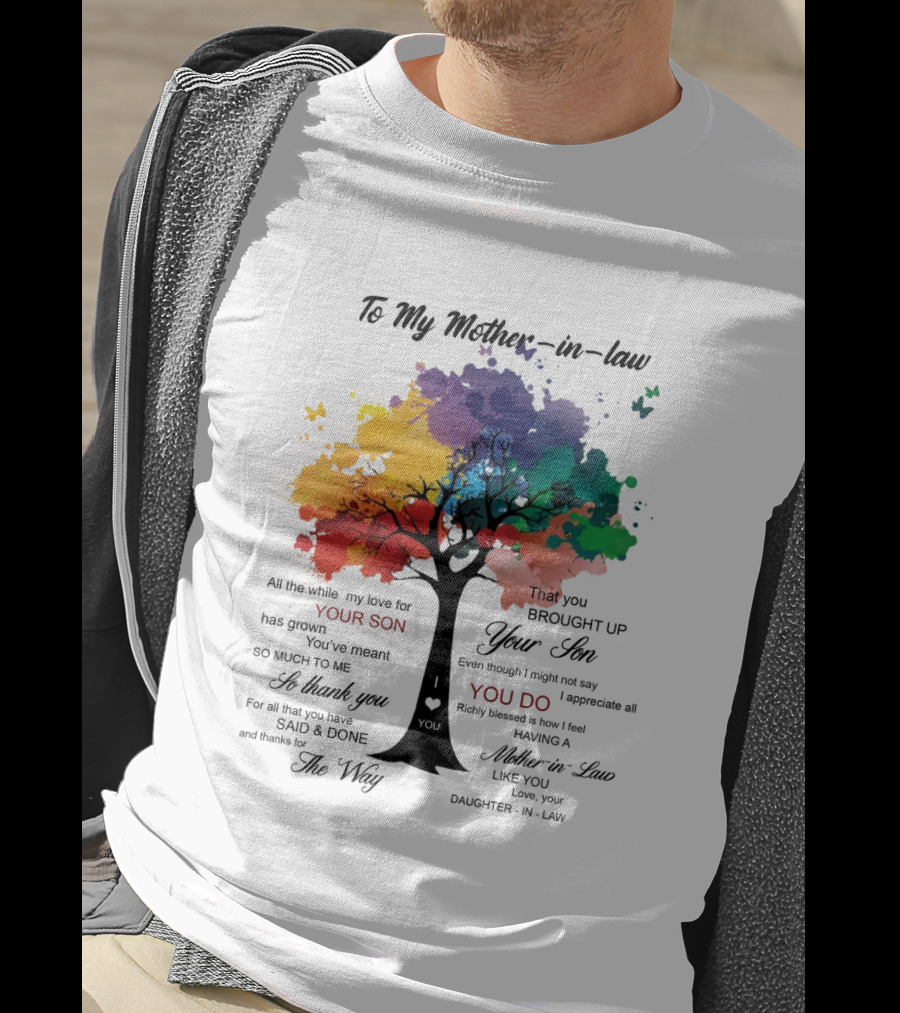 To My Mother-in-Law Mother’s Day Birthday Gift Idea From Daughter-in-Law Richly Blessed Colorful Tree T-Shirt