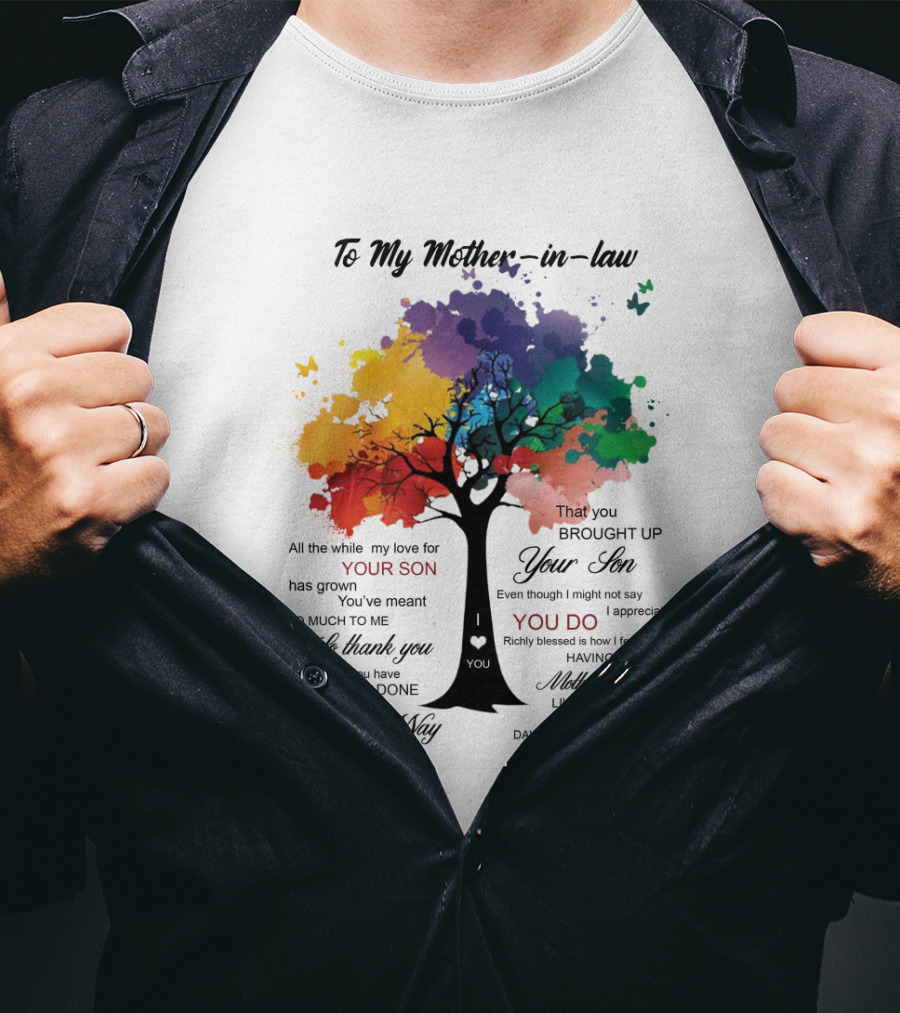 To My Mother-in-Law Mother’s Day Birthday Gift Idea From Daughter-in-Law Richly Blessed Colorful Tree T-Shirt