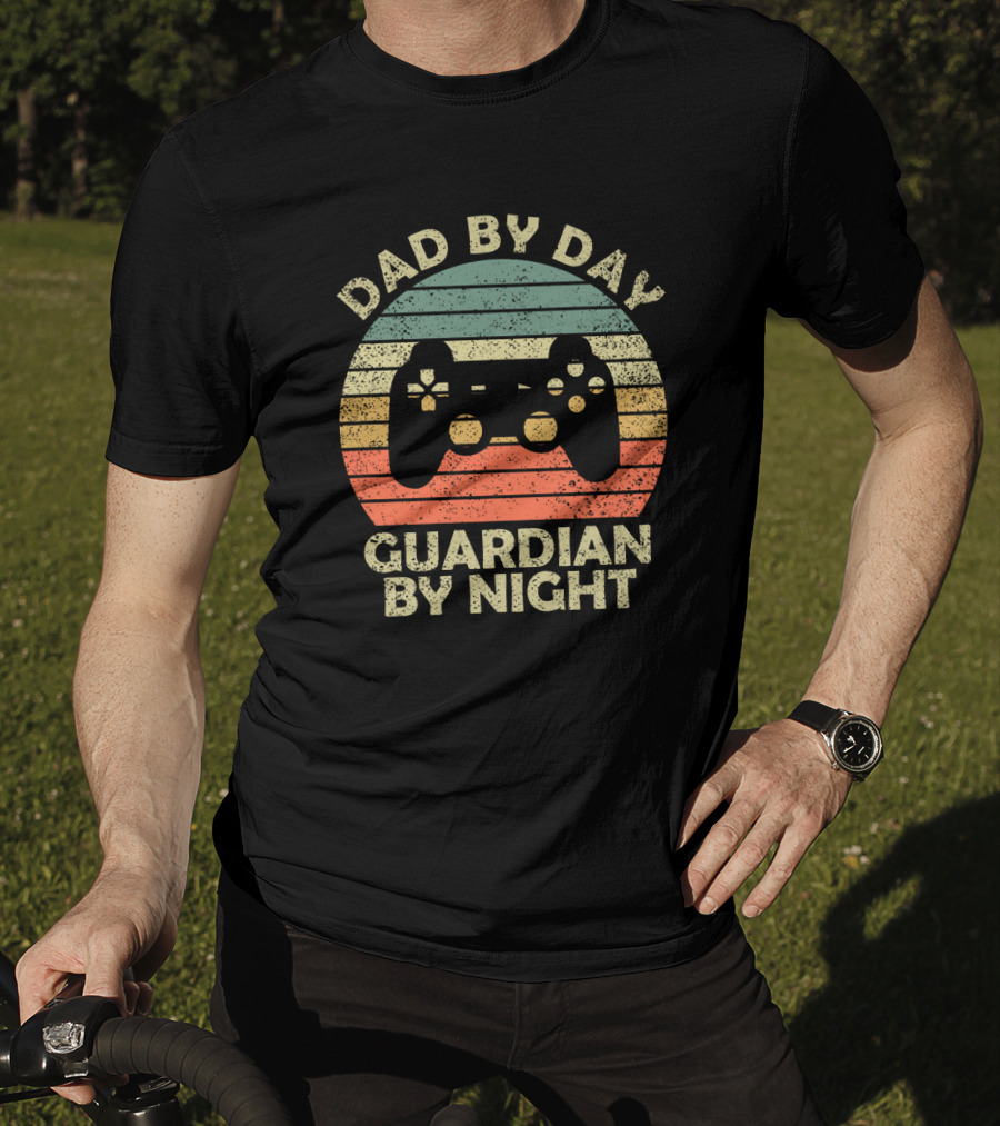 Dad By Day Guardian By Night Retro Game Controller T-Shirt