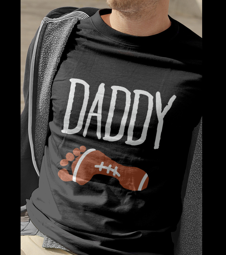 DADDY Footprint Football T-Shirt
