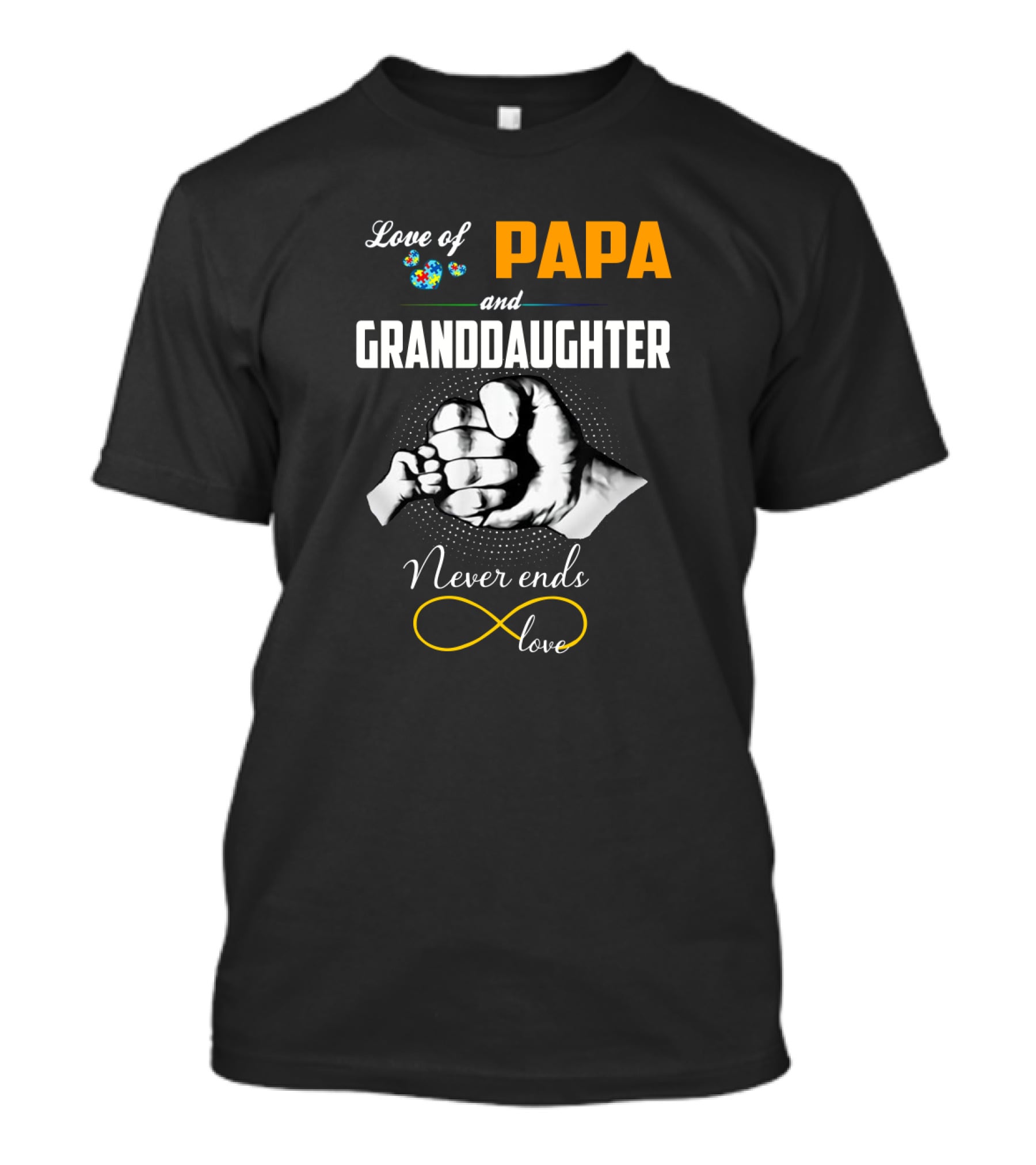 Love Of Papa And Granddaughter Never Ends Love Infinity T-Shirt