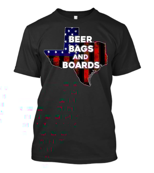 Beer Bags And Boards Cornhole In Texas Map Flag T-Shirt