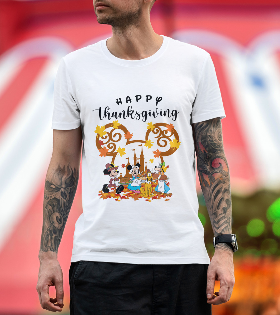 Happy Thanksgiving Disney Characters Festive T-Shirt
