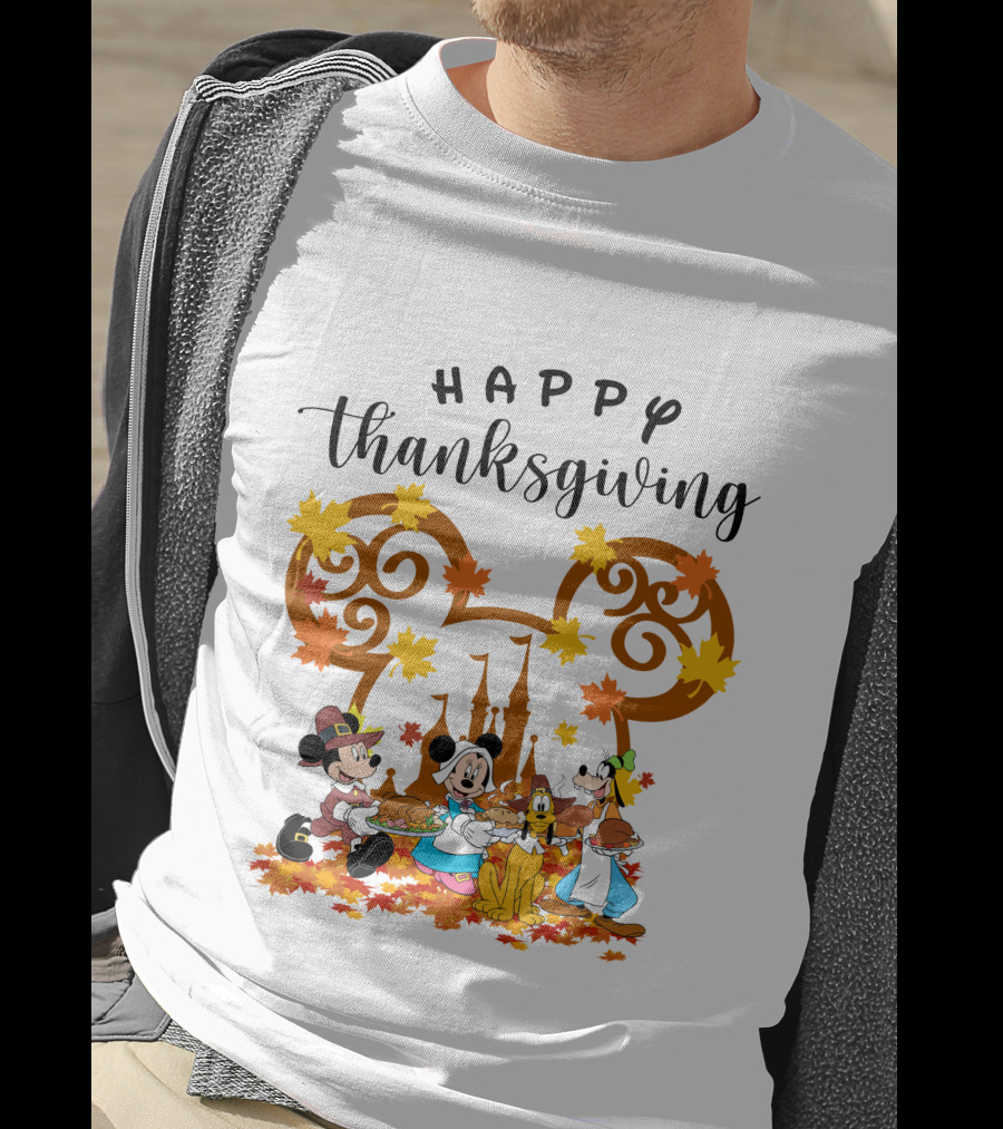 Happy Thanksgiving Disney Characters Festive T-Shirt