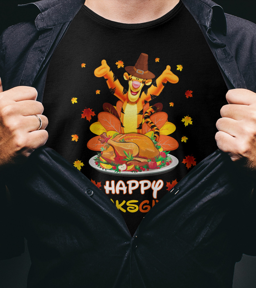 Tigger Happy Thanksgiving Turkey Feast T-Shirt
