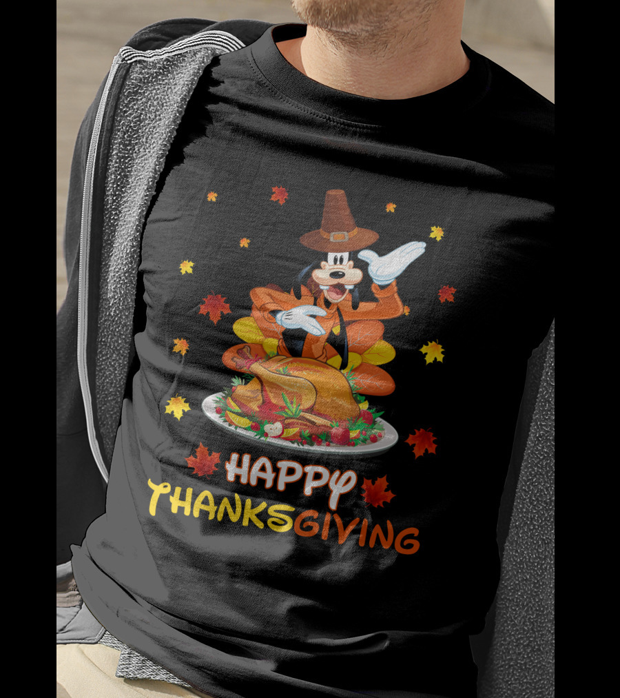 Happy Thanksgiving Goofy Pilgrim Turkey Feast T-Shirt