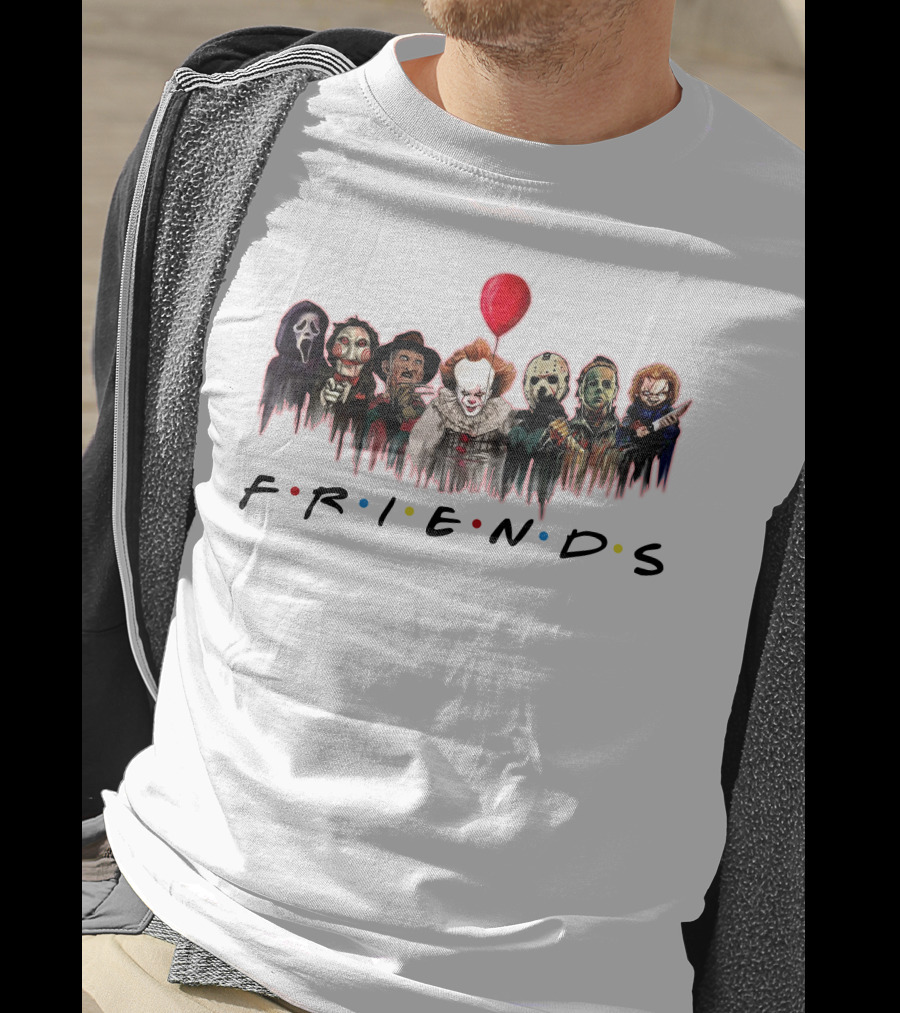 FRIEND KILLER Halloween Horror Characters With Red Balloon T-Shirt