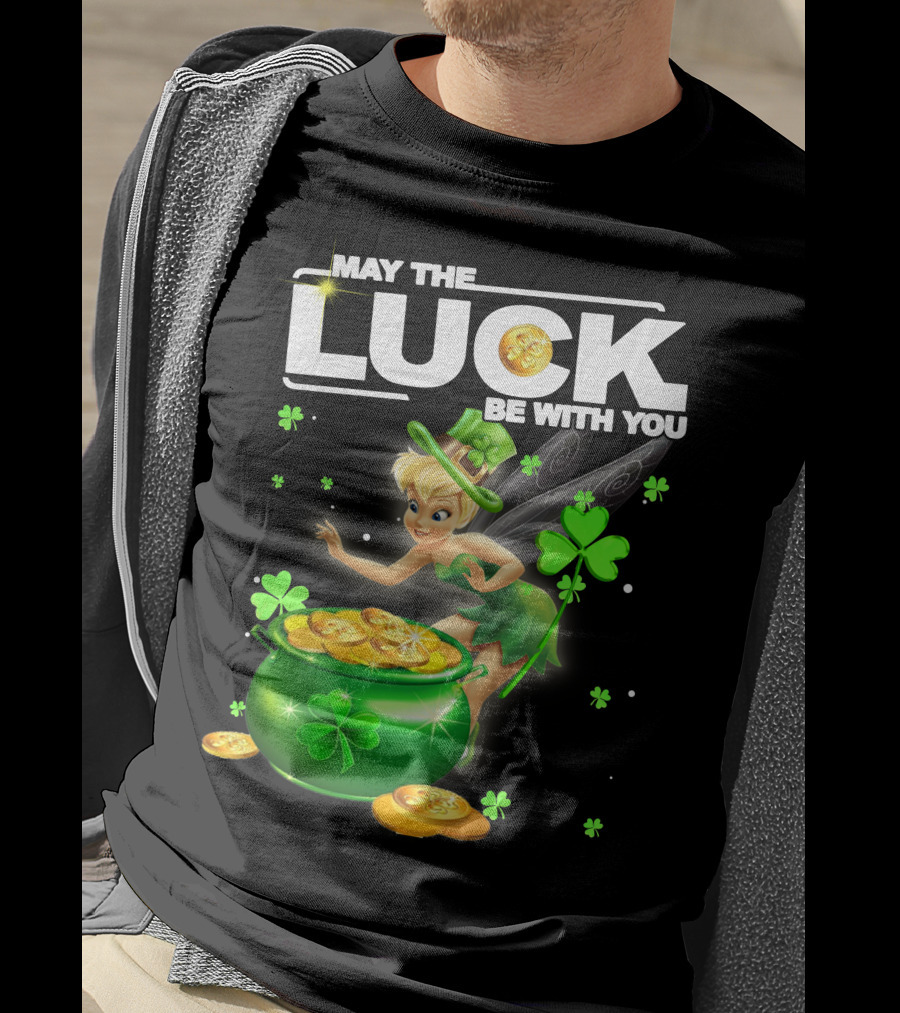 May The Luck Be With You Tinkerbell Coins Green T-Shirt