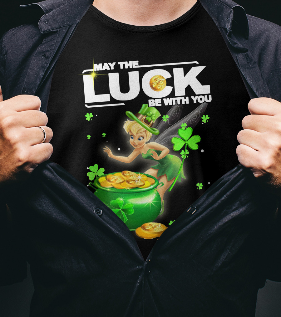 May The Luck Be With You Tinkerbell Coins Green T-Shirt