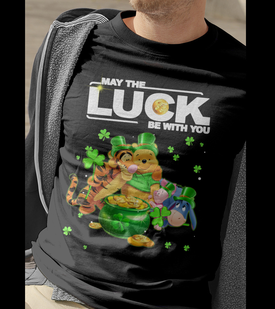 May The Luck Be With You Winnie The Pooh And Friends St. Patrick's Day T-Shirt